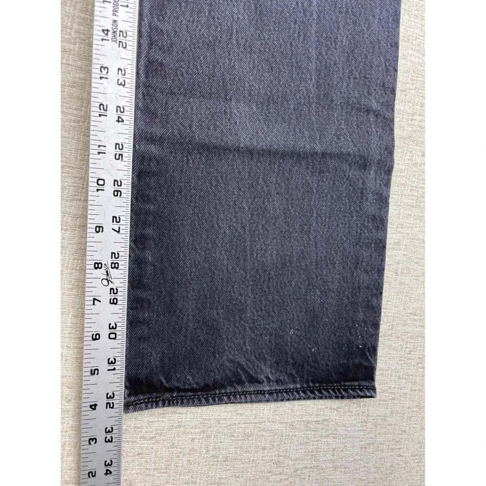 Levis 501 Jeans Mens 36x34 Y2K style Fuzzy Faded Black Denim